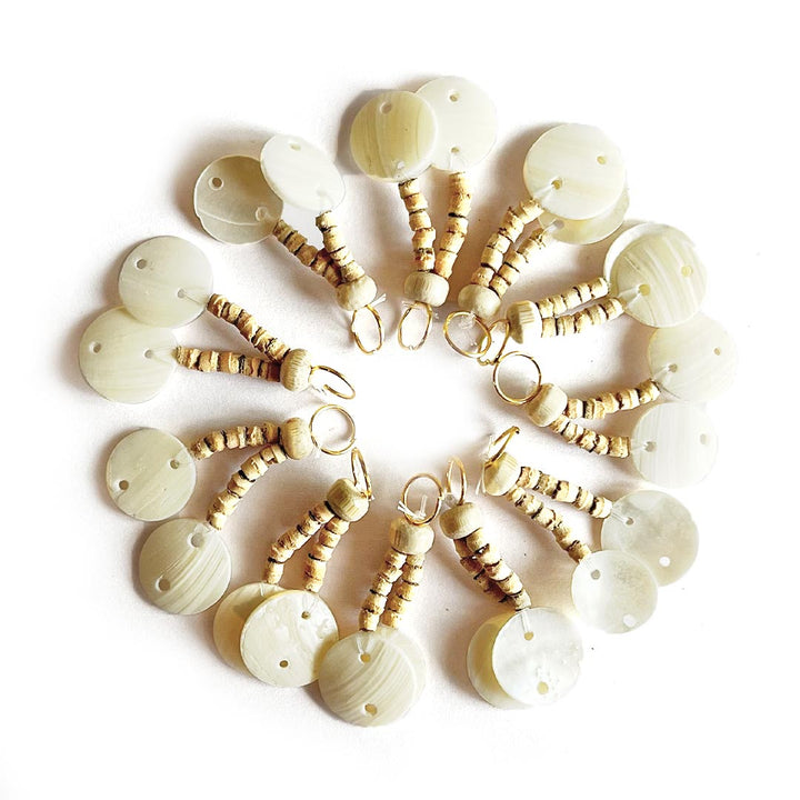 Sea Shell Mother of Pearl Tassel Set Of 10 for Saree Pallu, Designer Blouse, Dupatta