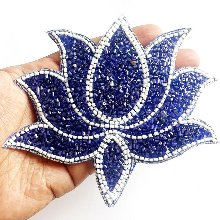 Cutdana & White Beads embroidery booti patch set of 4 for bandhanwar decoration & Festive DIY Craft