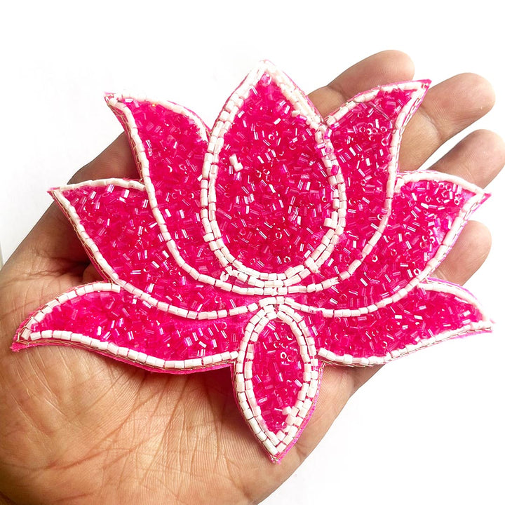Cutdana & White Beads embroidery booti patch set of 4 for bandhanwar decoration & Festive DIY Craft
