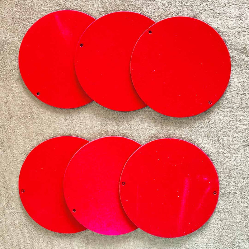 4 Inch Red Color Velvet Plates For DIY