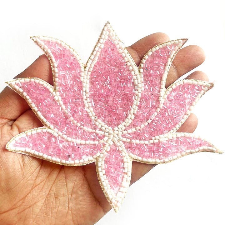 Cutdana & White Beads embroidery booti patch set of 4 for bandhanwar decoration & Festive DIY Craft