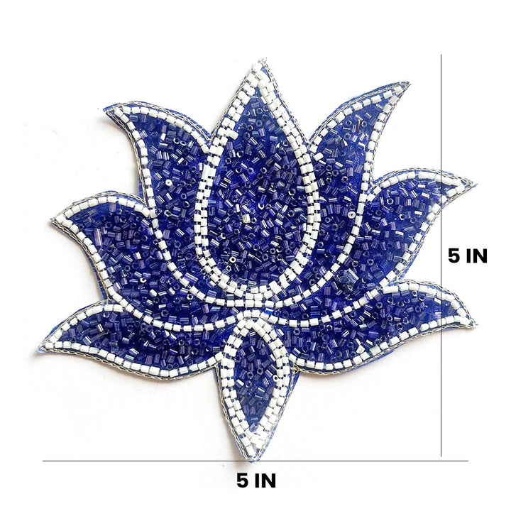 Cutdana & White Beads embroidery booti patch set of 4 for bandhanwar decoration & Festive DIY Craft