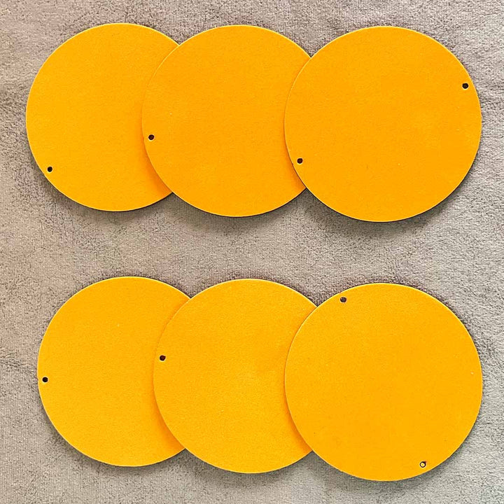 4 Inch Yellow Color Velvet Plates For DIY
