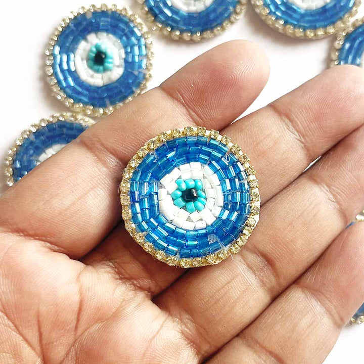Small Evil Eye Booti Patch Pack Of 10 For Bandhanwar Decorations, Gifts, DIY Art & Craft