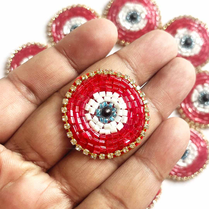 Small Evil Eye Booti Patch Pack Of 10 For Bandhanwar Decorations, Gifts, DIY Art & Craft