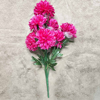Rani Pink Color Silk Chrysanthemum Bush Flower Bunch