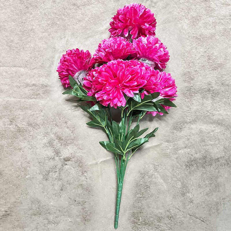 Rani Pink Color Silk Chrysanthemum Bush Flower Bunch