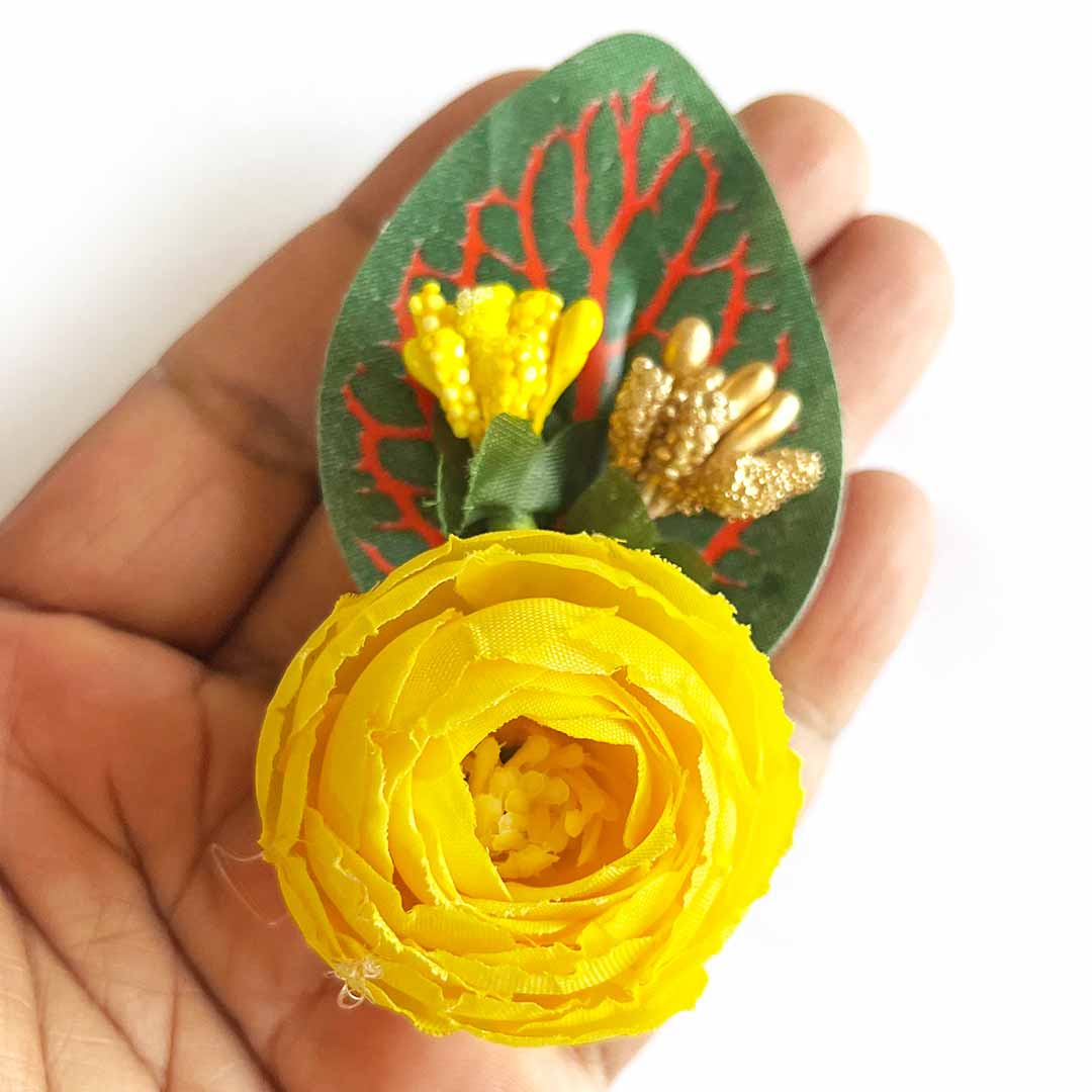 Single Peony with Green Leaf Bunch – Pack of 12 | Trousseau Gift & Hamper Packaging, Wedding & Festive Decoration