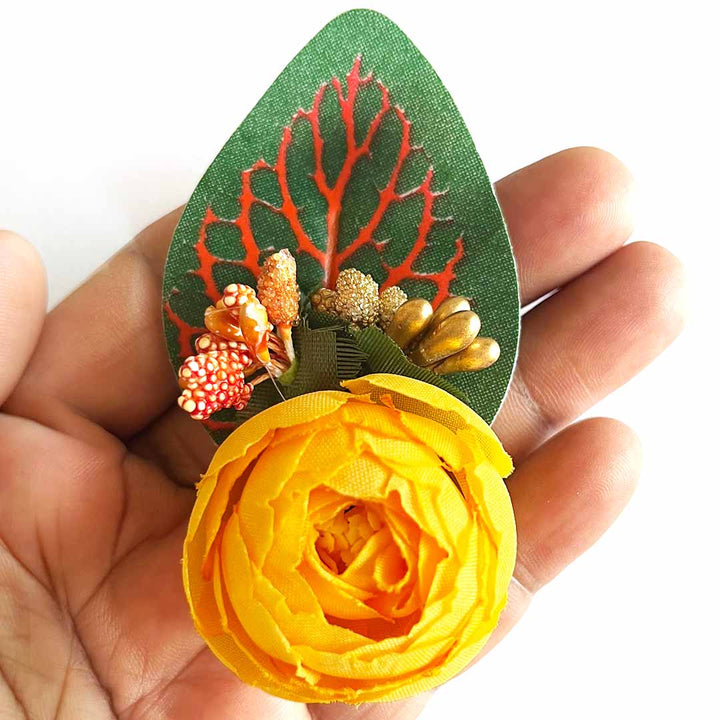 Single Peony with Green Leaf Bunch – Pack of 12 | Trousseau Gift & Hamper Packaging, Wedding & Festive Decoration