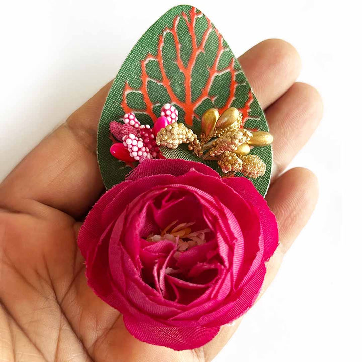 Single Peony with Green Leaf Bunch – Pack of 12 | Trousseau Gift & Hamper Packaging, Wedding & Festive Decoration