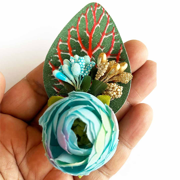 Single Peony with Green Leaf Bunch – Pack of 12 | Trousseau Gift & Hamper Packaging, Wedding & Festive Decoration