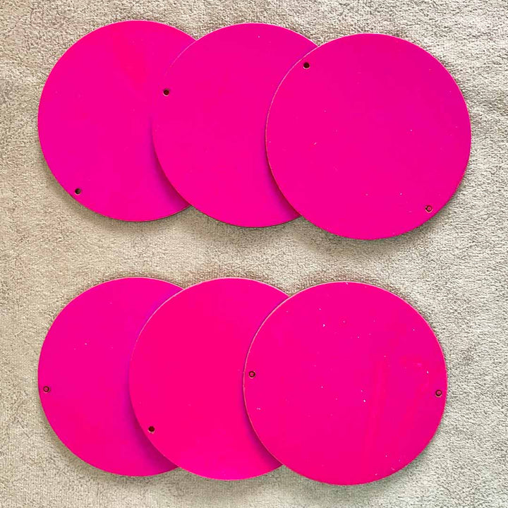 8 Inch Rani Pink Color Velvet Plates For DIY