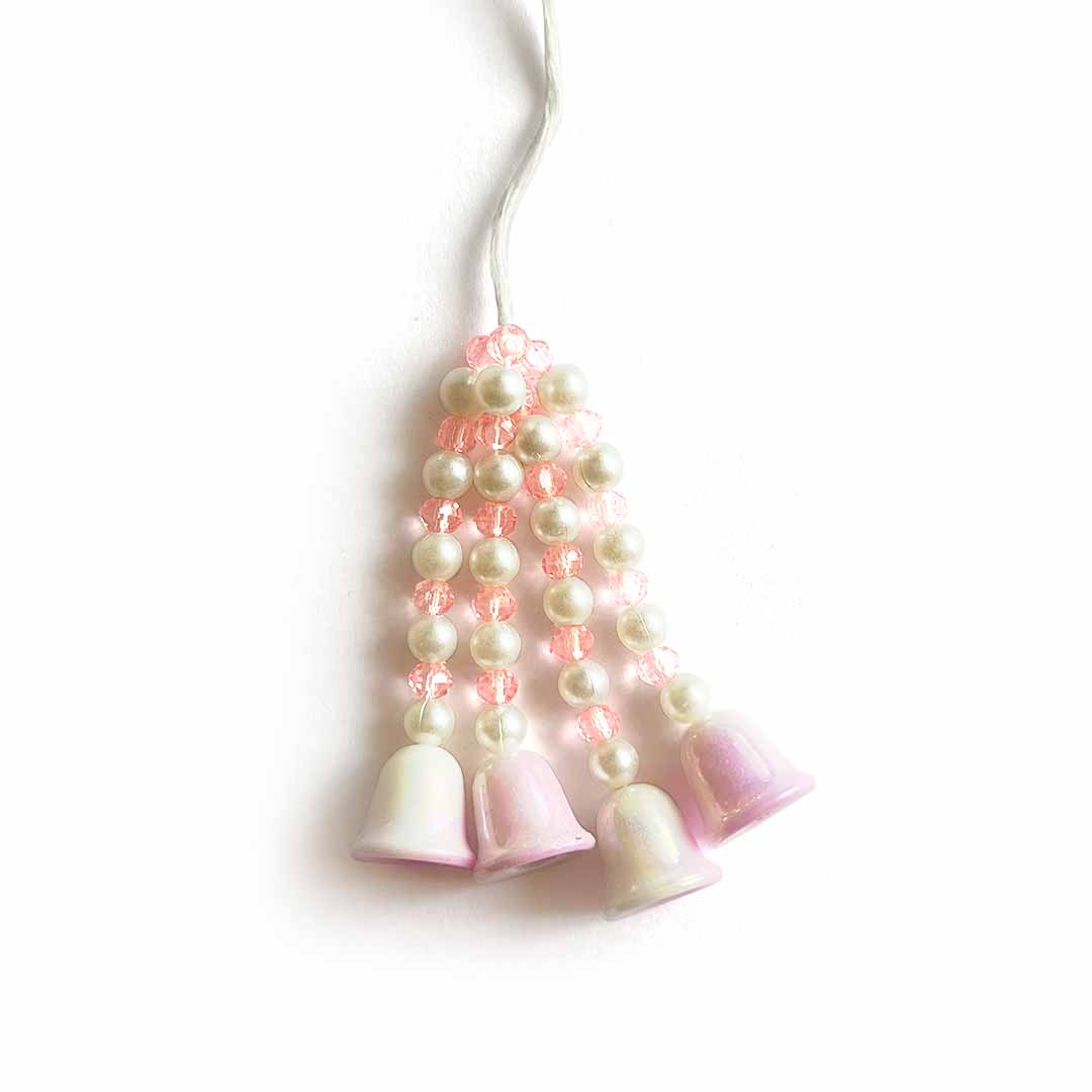 Pink Bells Beads Hanging Tassels Pack Of 20 For Diy art & Craft Decorations