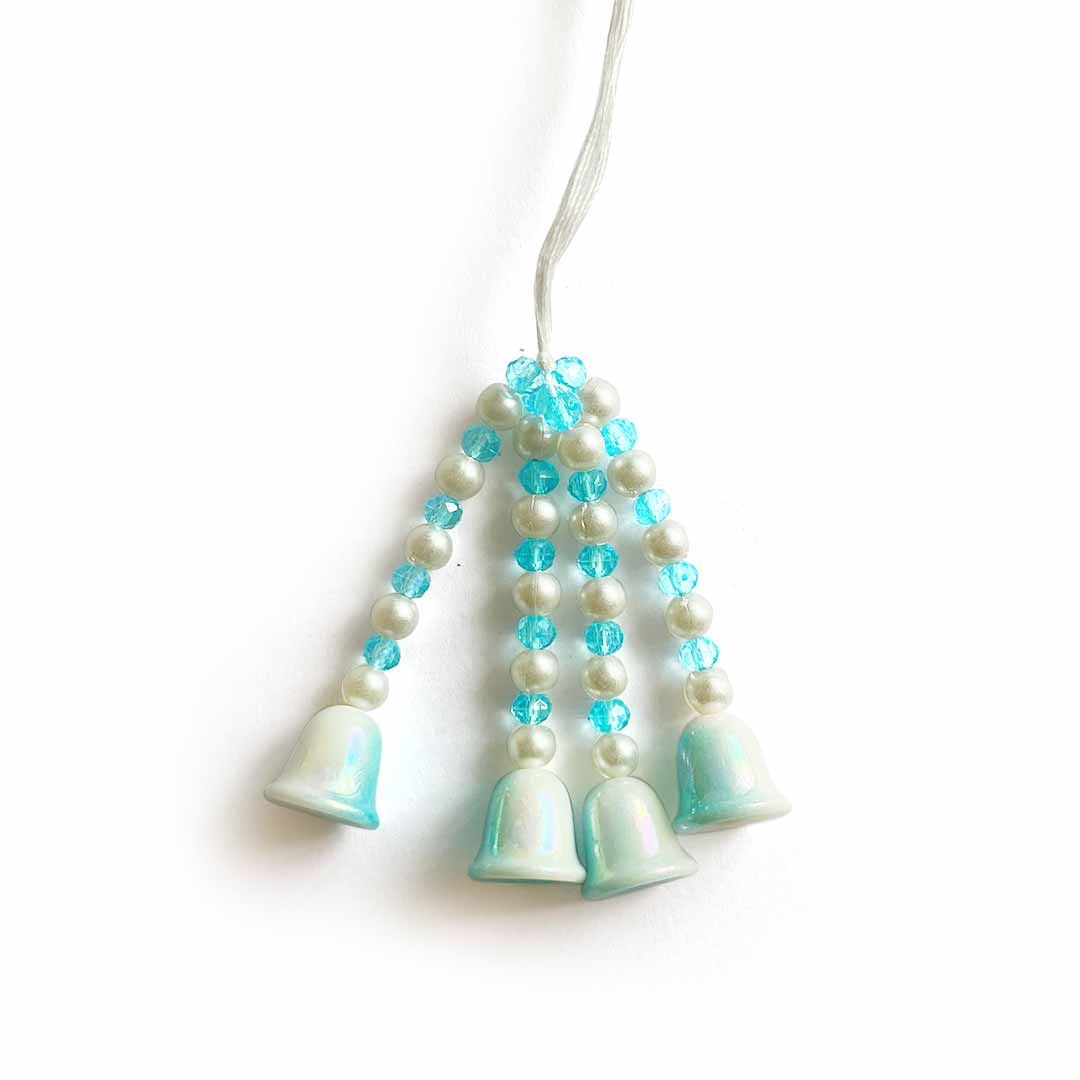 Sea Green Bells Beads Hanging Tassels Pack Of 20 For Diy art & Craft Decorations