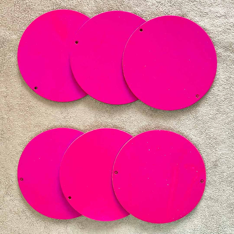 4 Inch Rani Pink Color Velvet Plates For DIY
