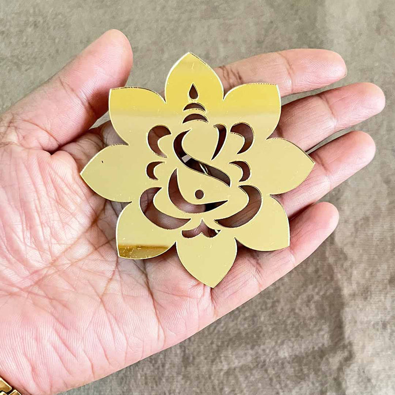 3 Inches Acrylic Ganpati With Lotus Set Of 6