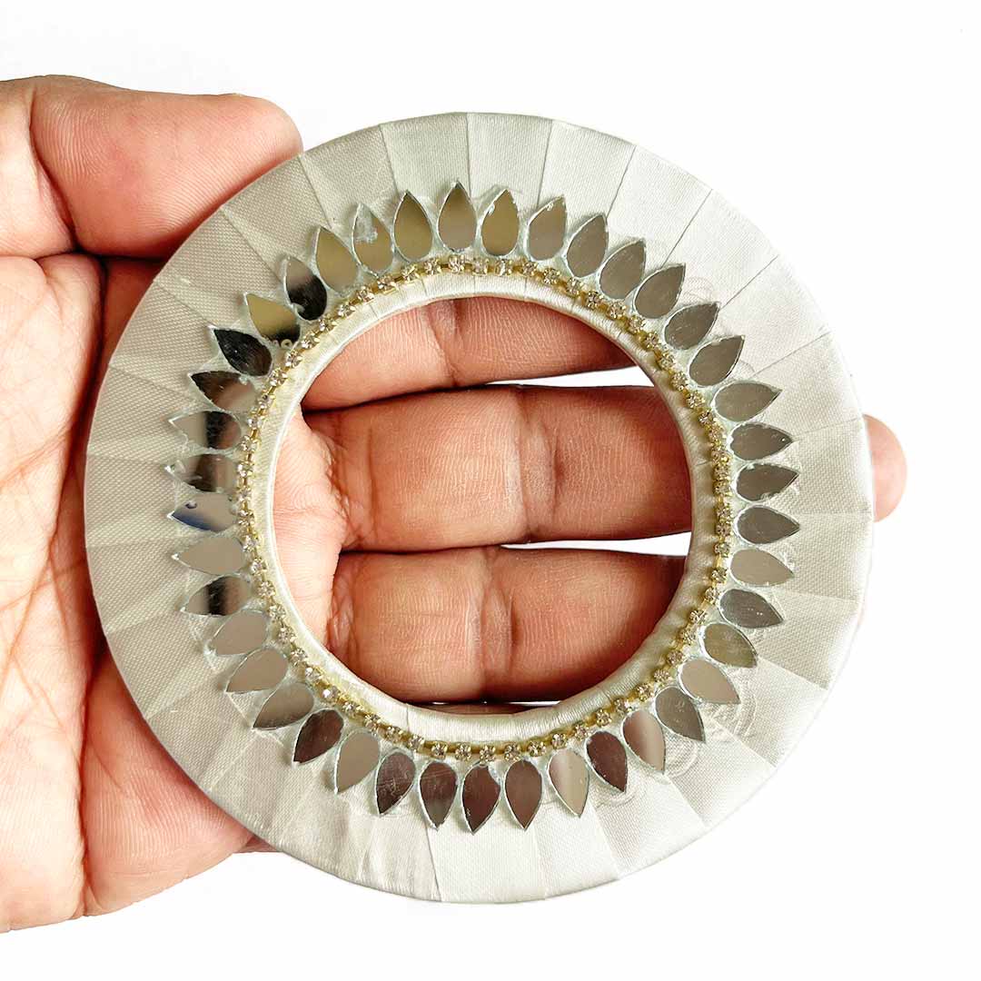 Drop Shape Mirror Ring Plate – Pack of 10 | Perfect for Wedding & Festive Decoration, DIY Art & Crafts