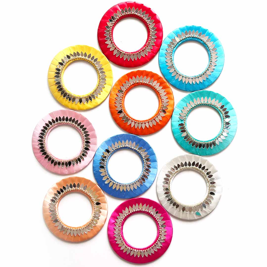 Drop Shape Mirror Ring Plate – Pack of 10 | Perfect for Wedding & Festive Decoration, DIY Art & Crafts