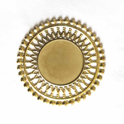 Round Shape Golden Color Metal Patra Pack Of 20