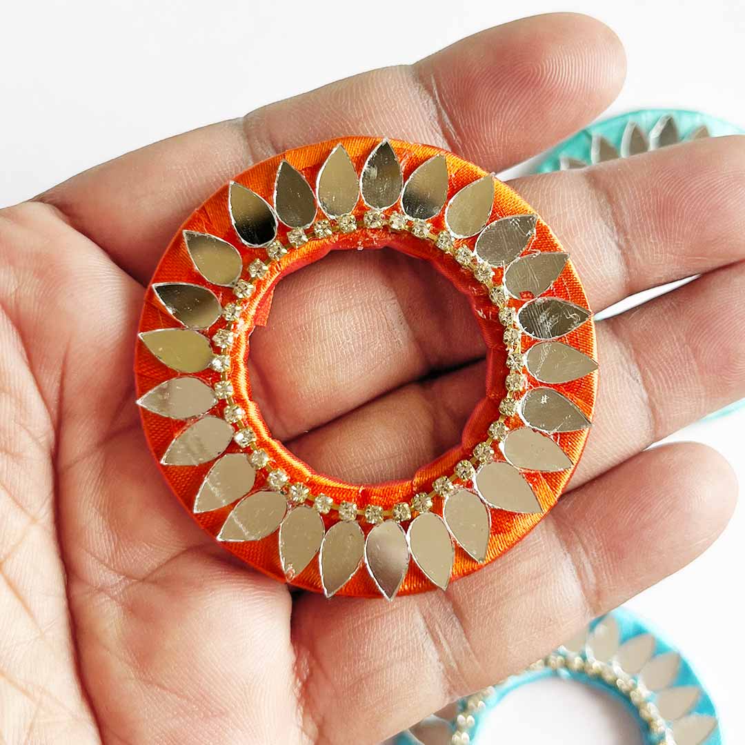 2 Inch Drop Shape Mirror Ring Plate – Pack of 10 | Perfect for Wedding & Festive Decoration, DIY Art & Crafts