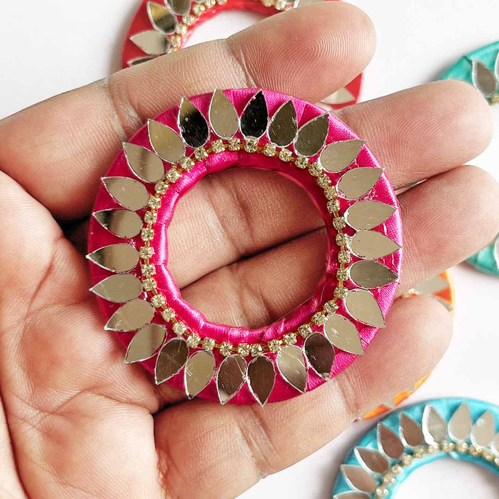 2 Inch Drop Shape Mirror Ring Plate – Pack of 10 | Perfect for Wedding & Festive Decoration, DIY Art & Crafts