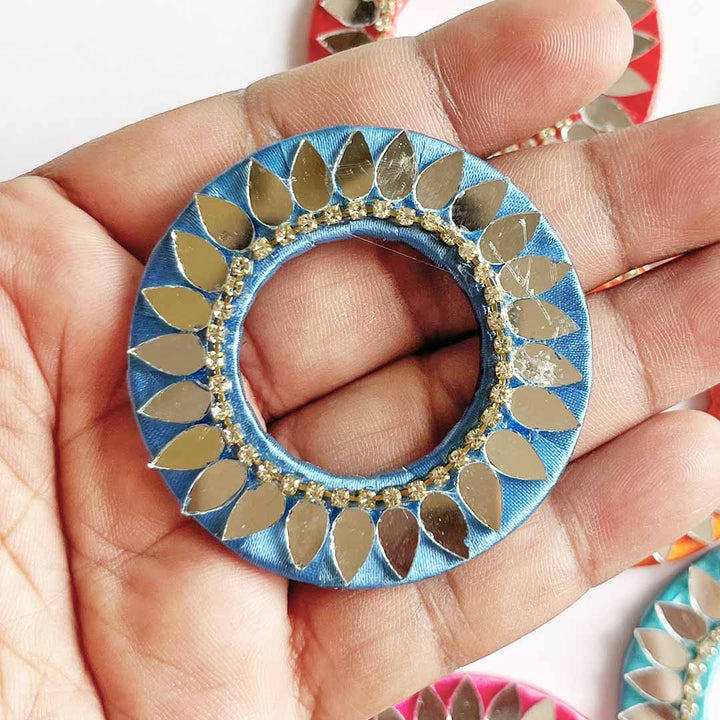 2 Inch Drop Shape Mirror Ring Plate – Pack of 10 | Perfect for Wedding & Festive Decoration, DIY Art & Crafts