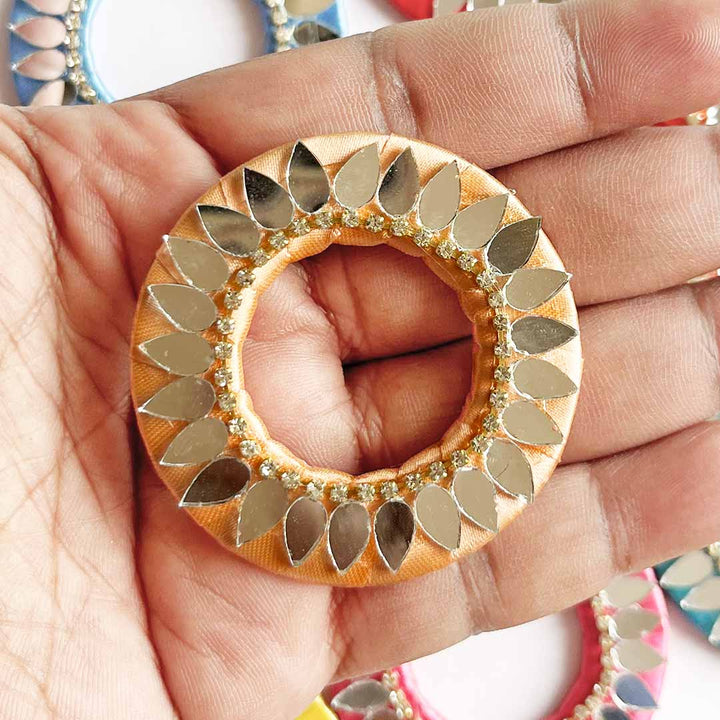 2 Inch Drop Shape Mirror Ring Plate – Pack of 10 | Perfect for Wedding & Festive Decoration, DIY Art & Crafts