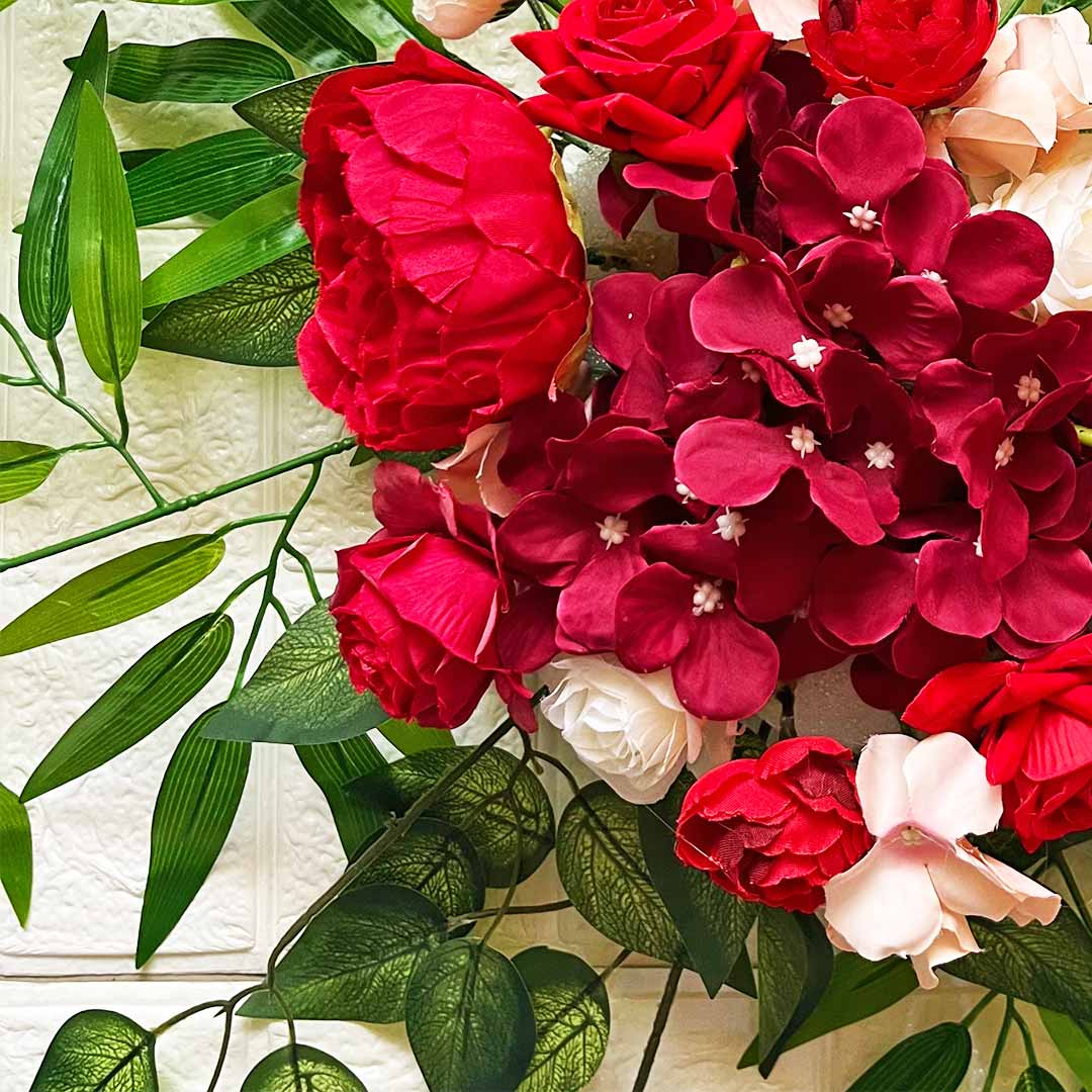 Set of 2 Elegant Red Flower Arrangement | Table Centerpiece Decor | Wedding, Festive & Gifting Use