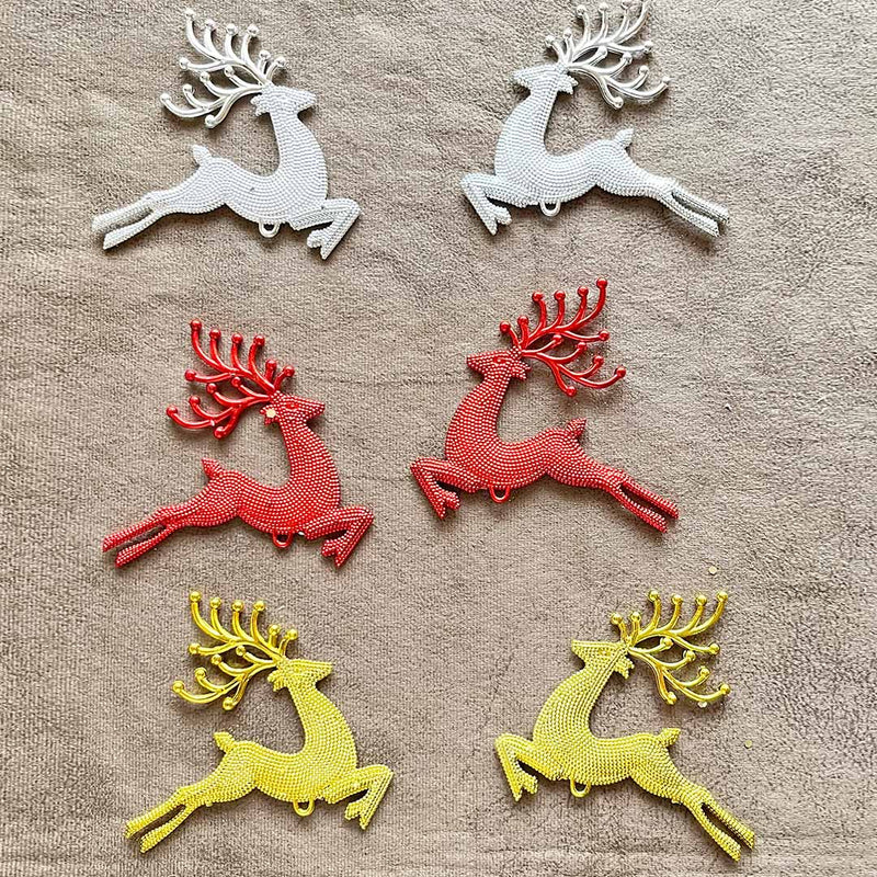 Multicolor Deer Christmas Decor Pack Of 6