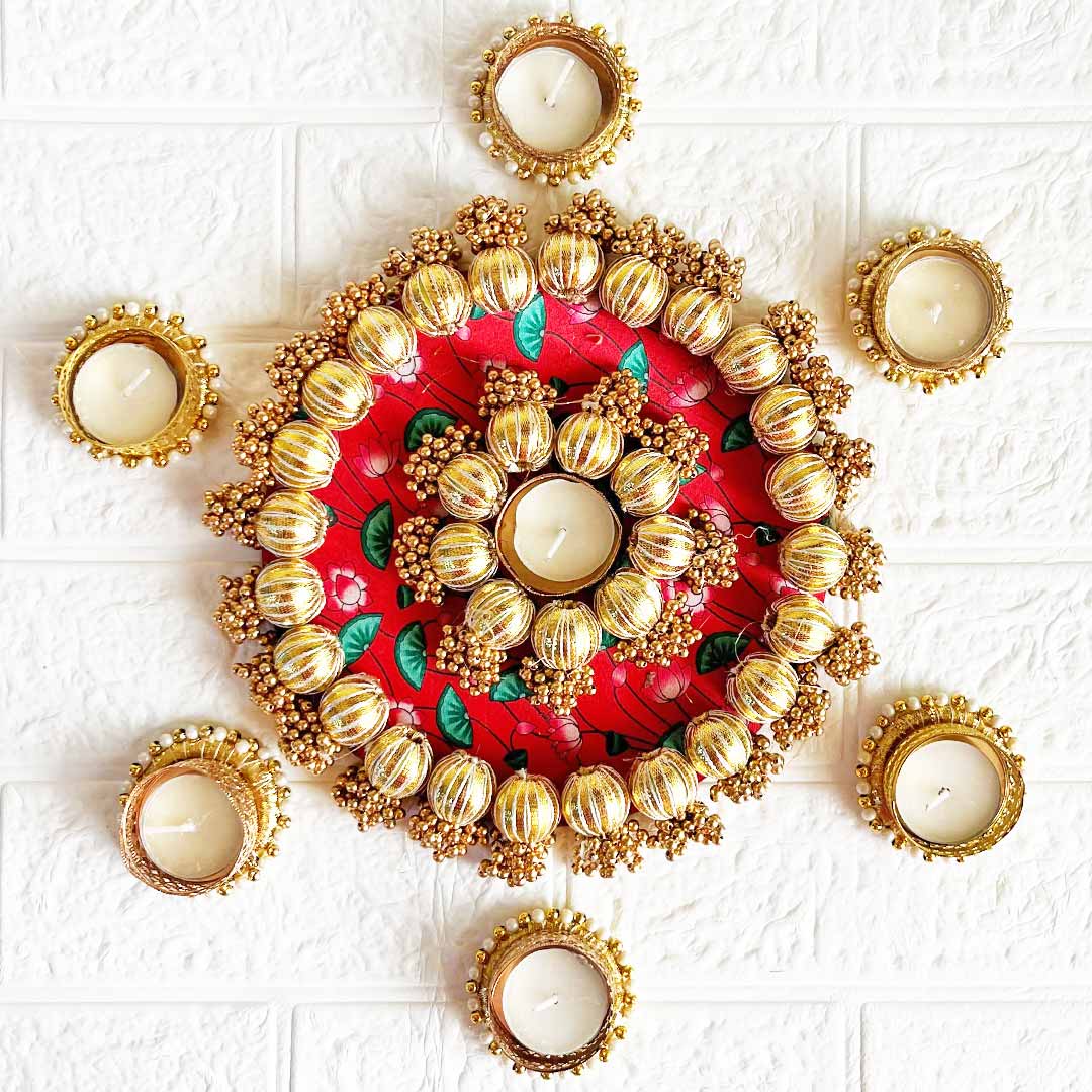 Rangoli Tea-light Holder Design 7 For Diwali, Home Decoration & Festive