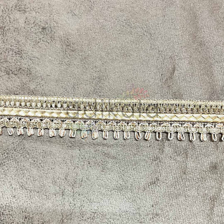 3 Layerd Light Gold Color Broad Lace - 9mtr
