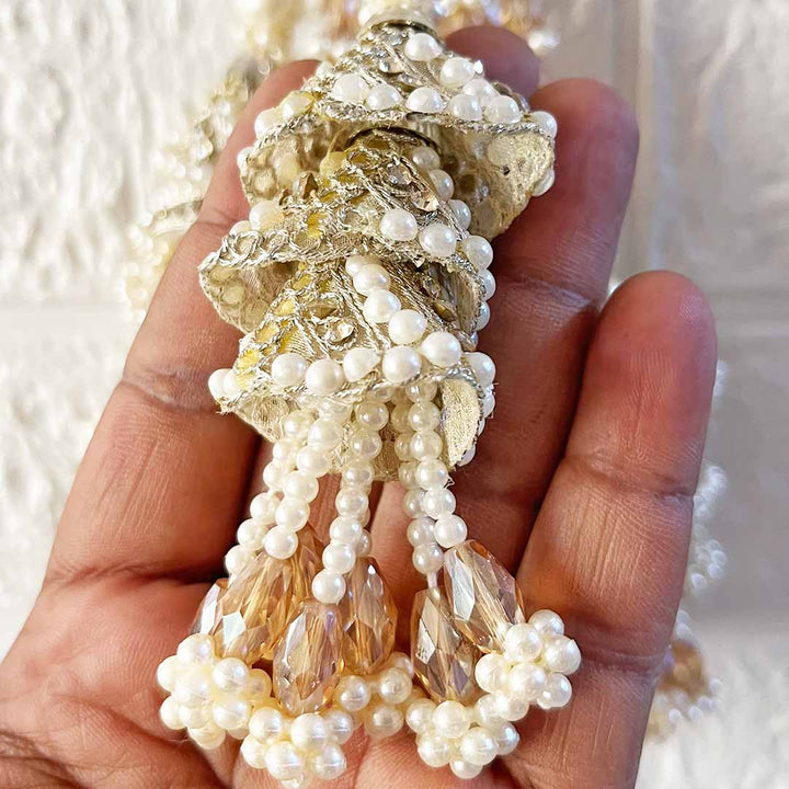 3cone Beaded Latkan Tassel Pack of 2 for Saree Pallu, Blouse, Suits, Dupatta, Lehenga