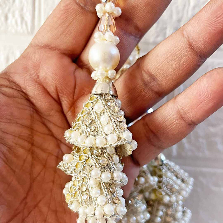 3cone Beaded Latkan Tassel Pack of 2 for Saree Pallu, Blouse, Suits, Dupatta, Lehenga