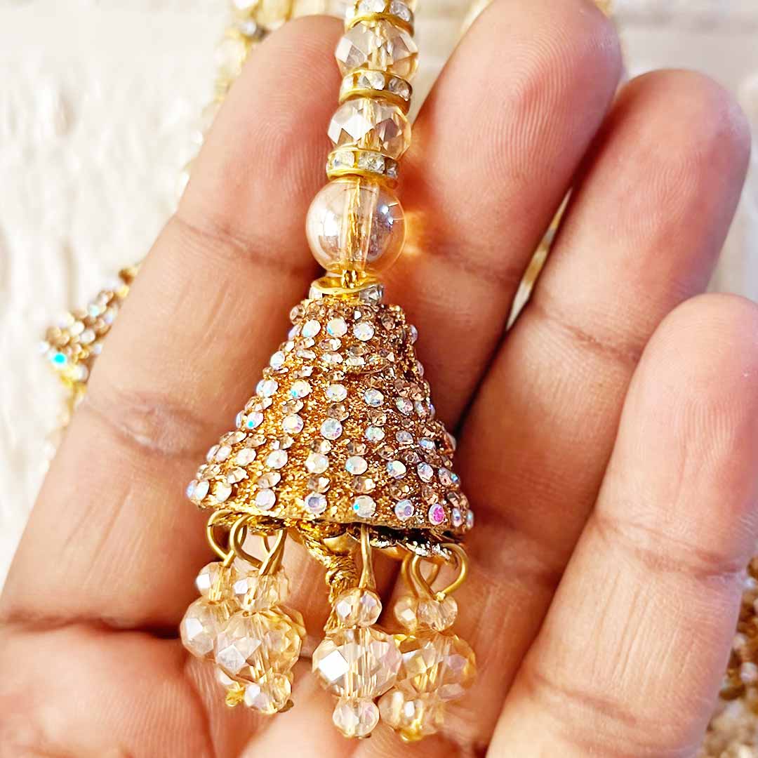 Golden Cone Latkan Tassel Pack of 2 for Saree Pallu, Blouse, Suits, Dupatta, Lehenga