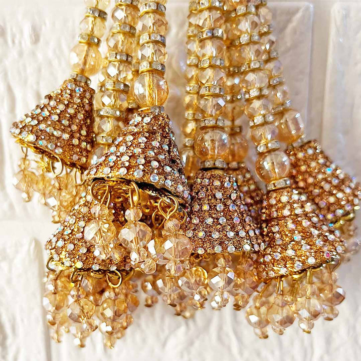 Golden Cone Latkan Tassel Pack of 2 for Saree Pallu, Blouse, Suits, Dupatta, Lehenga