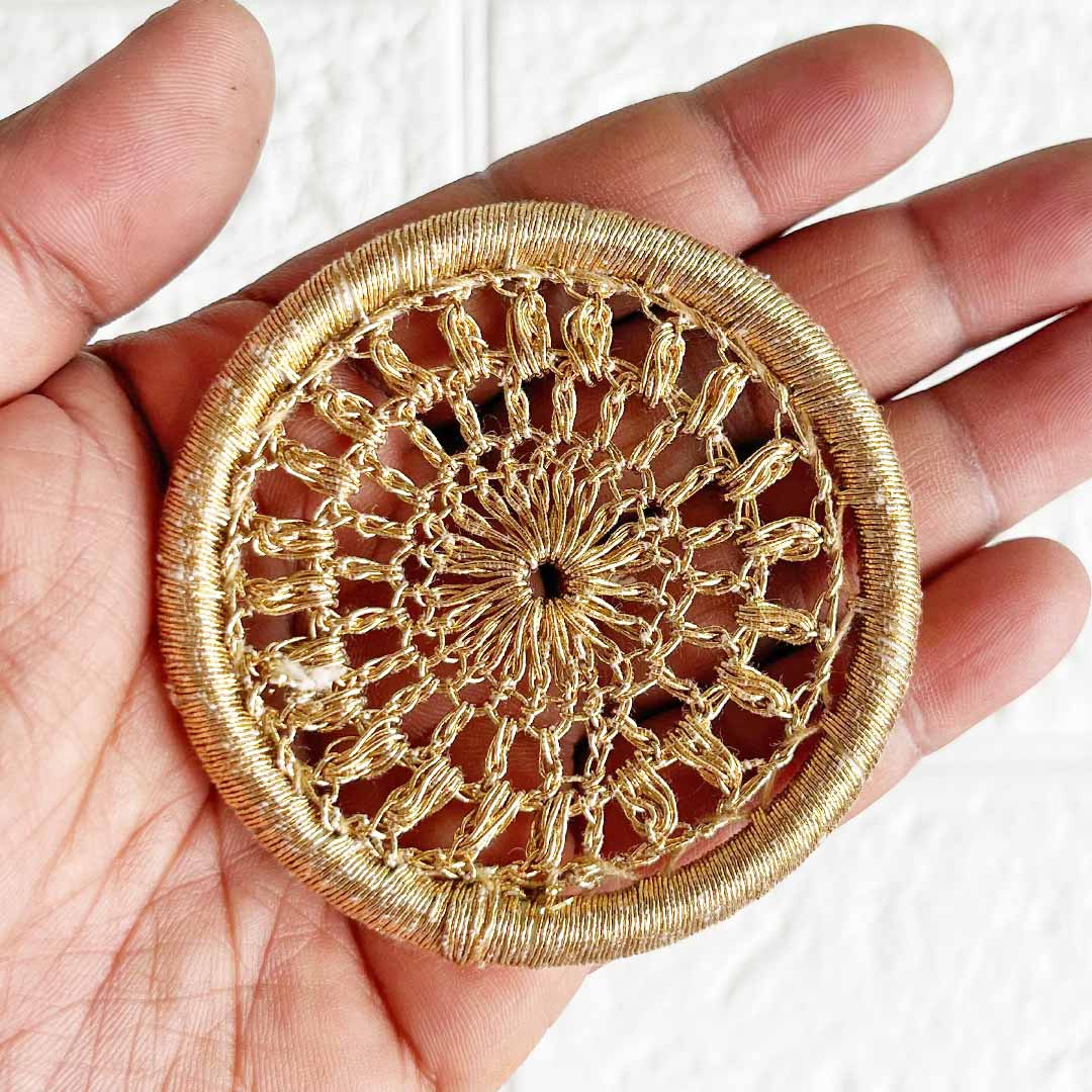3 Inch Golden Crochet Weaving Ring Set of 10 | Perfect for Wedding & Festive Decoration, DIY Art & Crafts