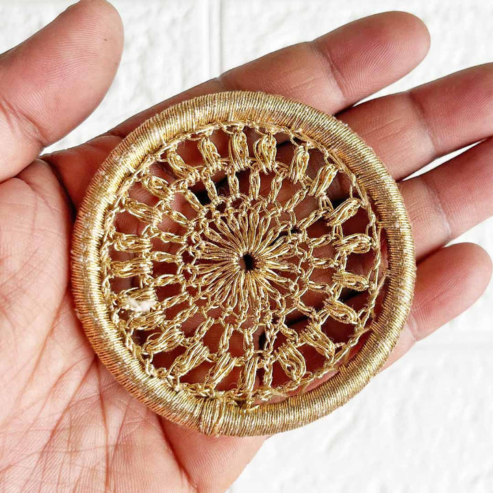3 Inch Golden Crochet Weaving Ring Set of 10 | Perfect for Wedding & Festive Decoration, DIY Art & Crafts