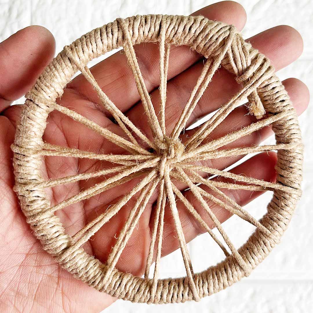 5INCH Brown Jute Chakra Set of 10 | for Wedding & Festive Decoration, DIY Art & Craft