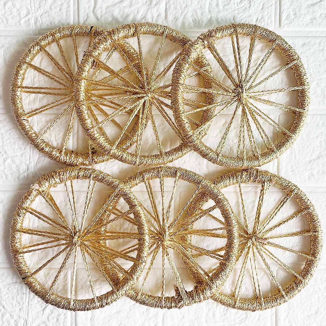 6INCH Zari Chakra Set of 10 | for Wedding & Festive Decoration, DIY Art & Craft