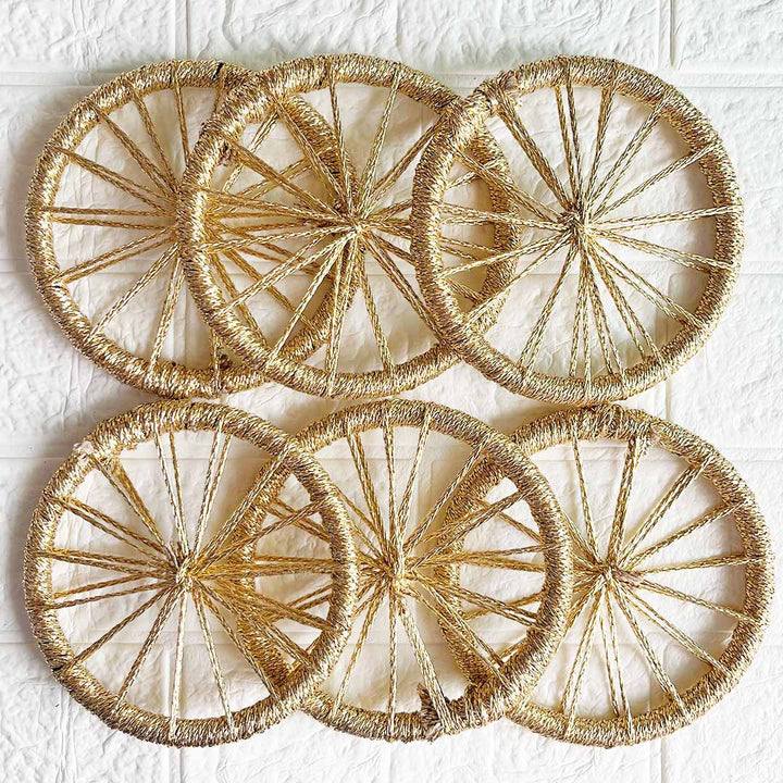 6INCH Zari Chakra Set of 10 | for Wedding & Festive Decoration, DIY Art & Craft