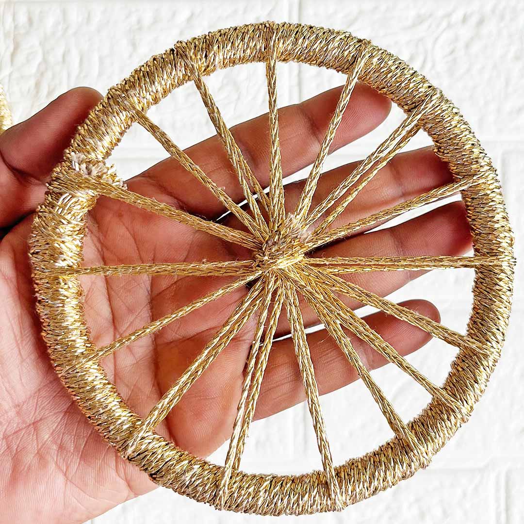 6INCH Zari Chakra Set of 10 | for Wedding & Festive Decoration, DIY Art & Craft