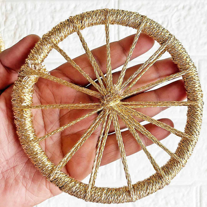 6INCH Zari Chakra Set of 10 | for Wedding & Festive Decoration, DIY Art & Craft