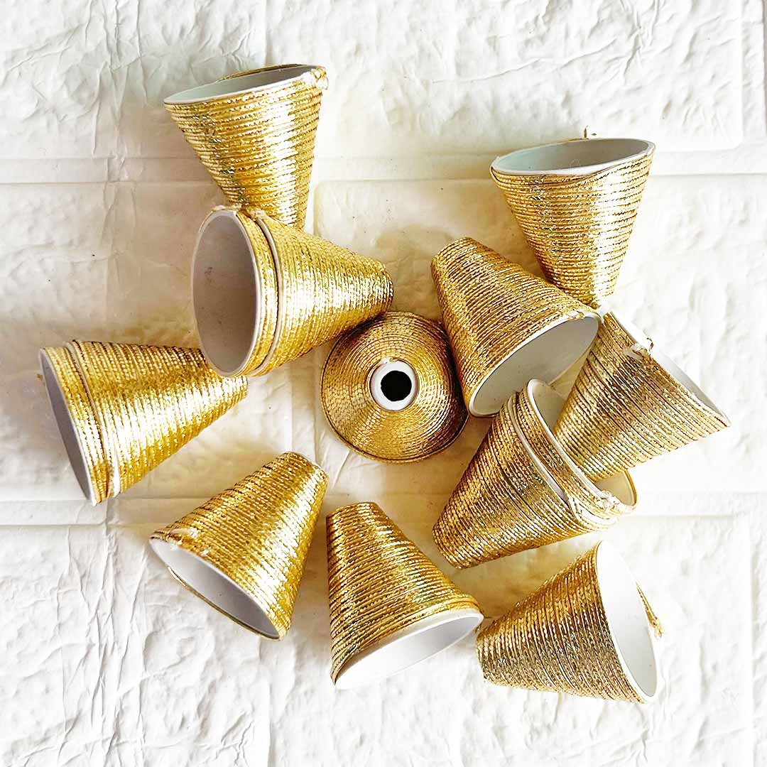 Zari Cone – Pack of 10 | Perfect for Wedding & Festive Decoration, DIY Art & Crafts