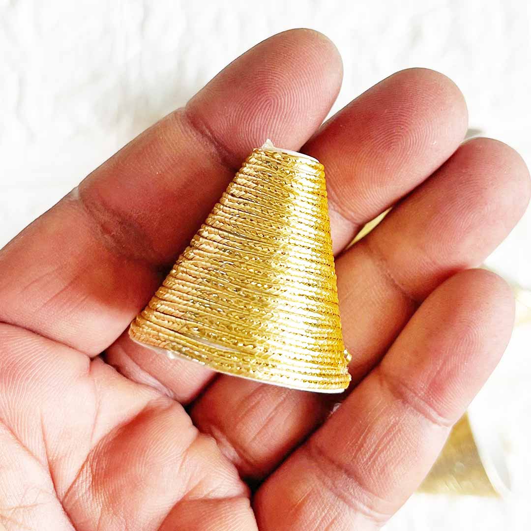 Zari Cone – Pack of 10 | Perfect for Wedding & Festive Decoration, DIY Art & Crafts