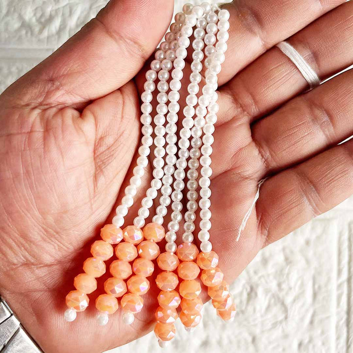 Round Cut & Small Beads Tassel Pack Of 10 For Diy art & Craft Decorations