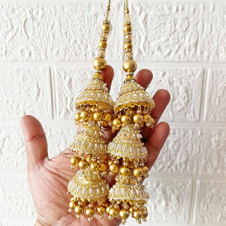 Handmade 3 layer Latkan Tassel Set of 2 for Saree Pallu, Blouse, Suits, Dupatta, Lehenga