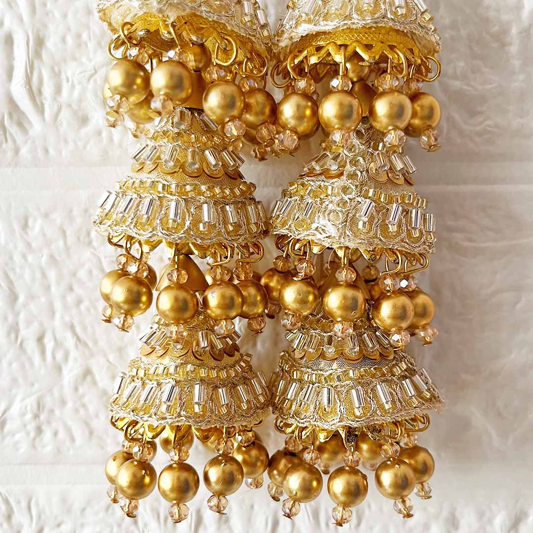 Handmade 3 layer Latkan Tassel Set of 2 for Saree Pallu, Blouse, Suits, Dupatta, Lehenga