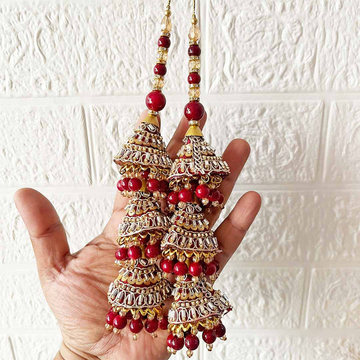 Handmade 3 layer Latkan Tassel Set of 2 for Saree Pallu, Blouse, Suits, Dupatta, Lehenga