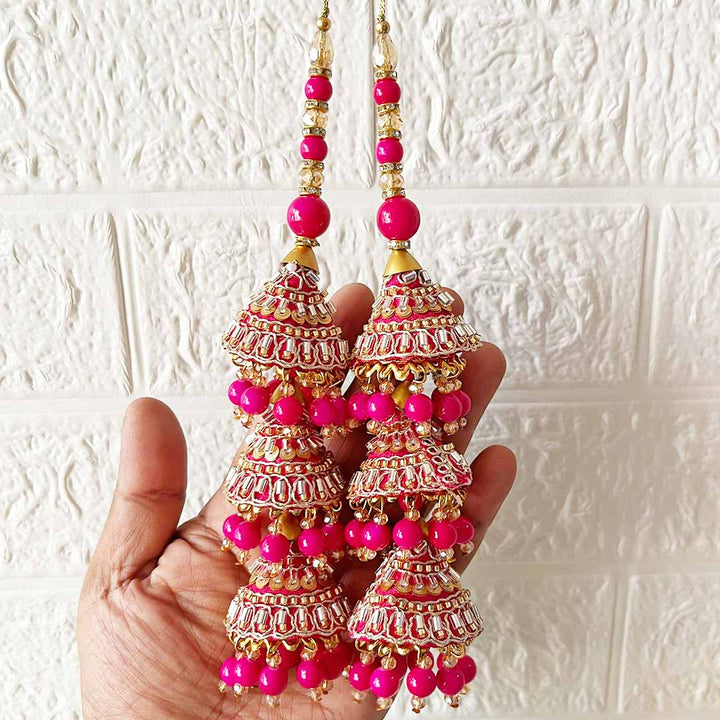 Handmade 3 layer Latkan Tassel Set of 2 for Saree Pallu, Blouse, Suits, Dupatta, Lehenga
