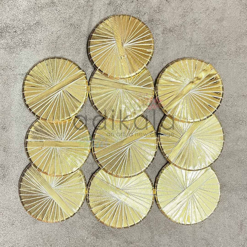 Big Size Golden Gota Plate Pack Of 10